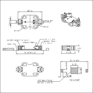 CR2032 Coin Cell Holders/Cases SMT mount