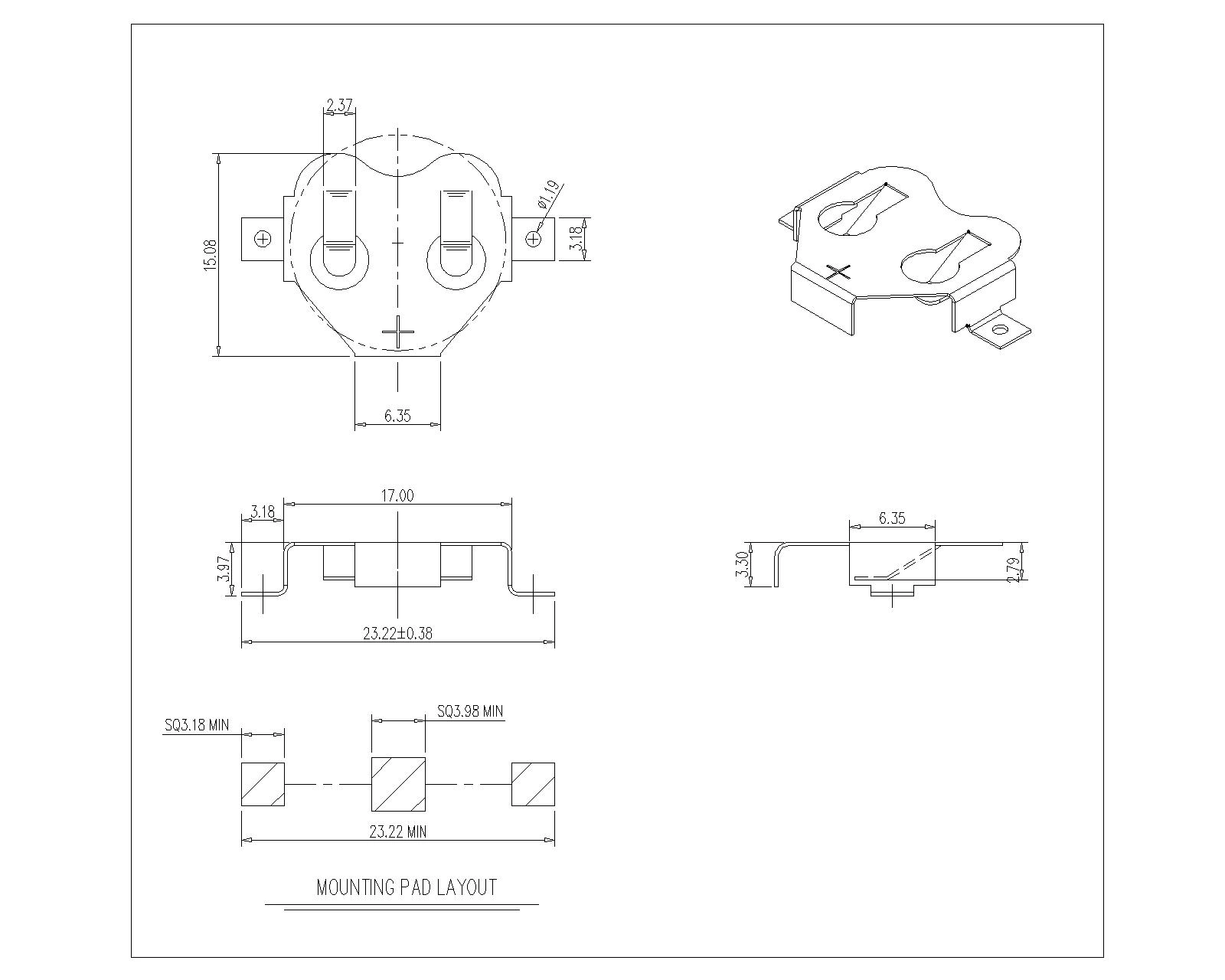 16mm SM COIN CELL CLIP
