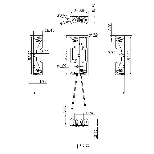 Battery Holders 2 pieces AAA battery holders with wire leads Manufactory