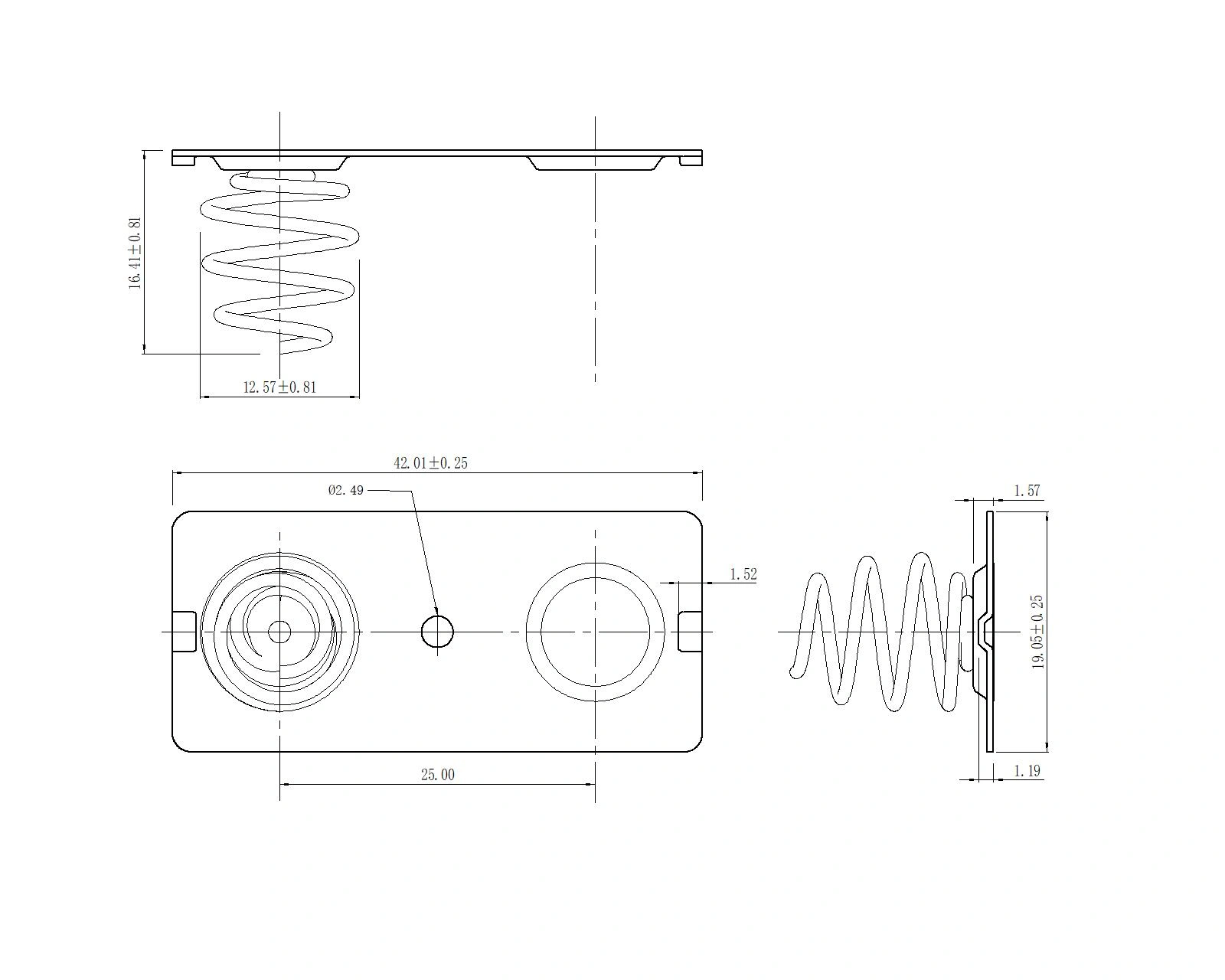 BATTERY Contacts FOR 'C' Cell Dual Battery (5242)